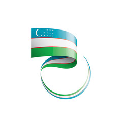 Uzbekistan flag, vector illustration on a white background