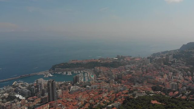 Aerial France Monaco June 2018 Sunny Day Mavic Air  Aerial video of downtown Monaco on a sunny day.