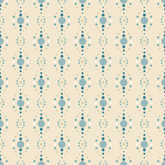 Seamless vector geometric pattern with in pastel blue colors on light background. Abstract print spotted with small circles