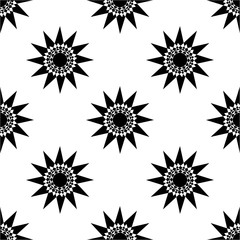 Seamless vector background. Black and white texture. Graphic modern pattern.