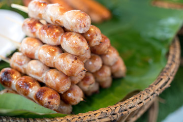 E-san Sausage (Northeast Thailand Sausage), One Of Thailand Famous Street food