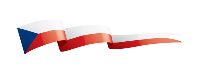 Czechia flag, vector illustration on a white background