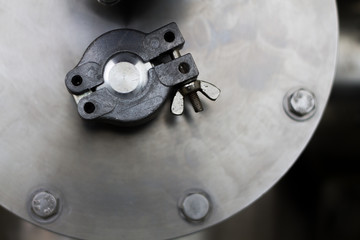 Part of Vacuum chamber in laboratories with Tri-Clamp Ferrule.