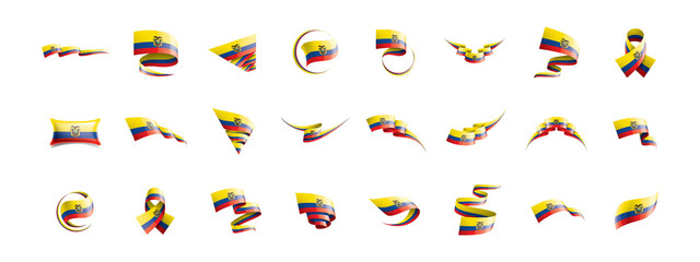 Ecuador flag, vector illustration on a white background