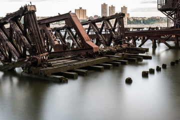 rusty old pier in New York City