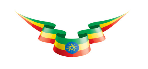 Ethiopia flag, vector illustration on a white background