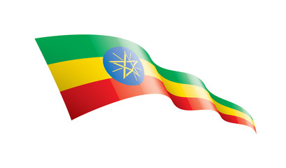 Ethiopia flag, vector illustration on a white background