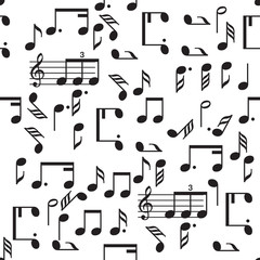 Seamless vector music notes pattern