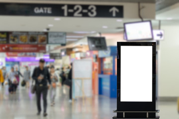  blank advertising billboard at airport background large LCD advertisement