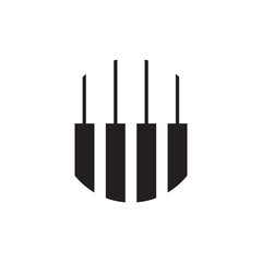 Piano icon logo design