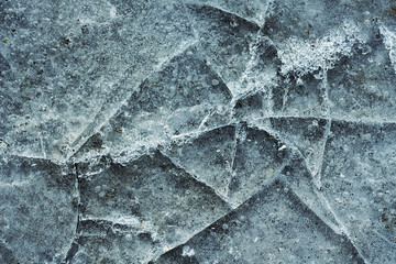 cracked blue ice