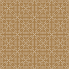 Seamless traditional Japanese ornament.Golden color background.White lines.