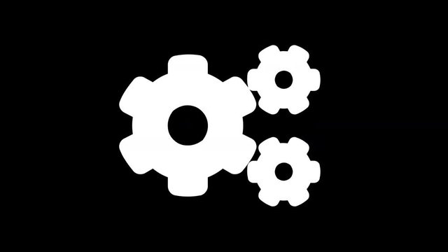 From the Glitch effect arises cogs symbol. Then the TV turns off. Alpha channel Premultiplied - Matted with color black