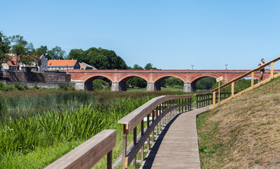 View to brick bridge.