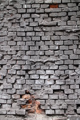 Old brick wall in former iron and steel Works in Vítkovice, Ostrava, Czech republic