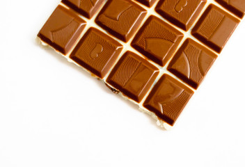 milk chocolate bar on white background