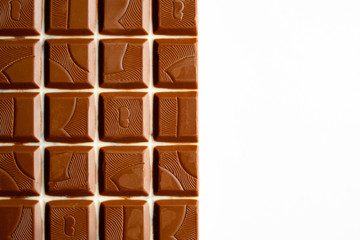 milk chocolate bar on white background