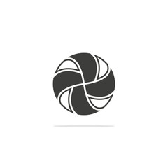 Monochrome vector illustration of a handball, isolated on a white background.
