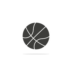 Monochrome vector illustration of a basketball, isolated on a white background.