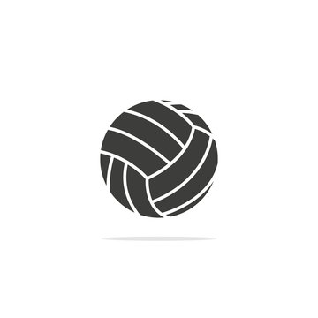 Monochrome vector illustration of a Volleyball ball, isolated on a white background.