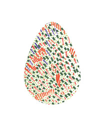 Hand drawn  Easter egg isolated on white spring