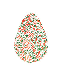 Hand drawn  Easter egg isolated on white spring