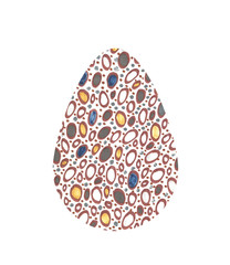 Hand drawn  Easter egg isolated on white spring