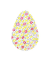 Hand drawn  Easter egg isolated on white spring