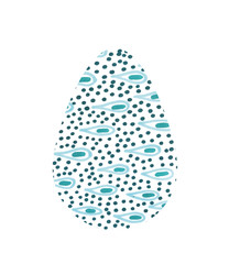 Hand drawn  Easter egg isolated on white spring