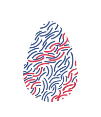 Hand drawn  Easter egg isolated on white spring