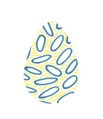 Hand drawn  Easter egg isolated on white spring