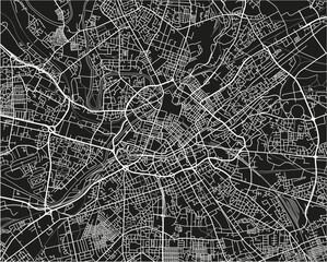 Black and white vector city map of Manchester with well organized separated layers. - obrazy, fototapety, plakaty
