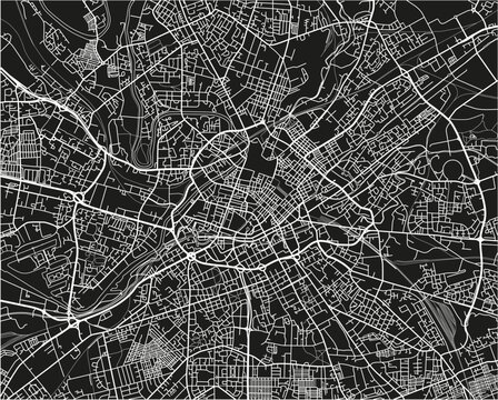 Black and white vector city map of Manchester with well organized separated layers.