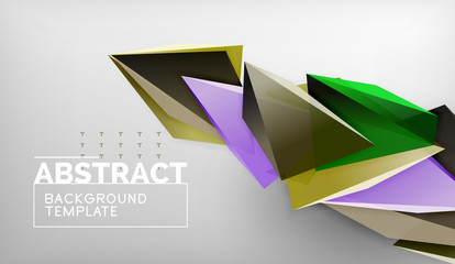 3d triangle geometric background design, modern poster template