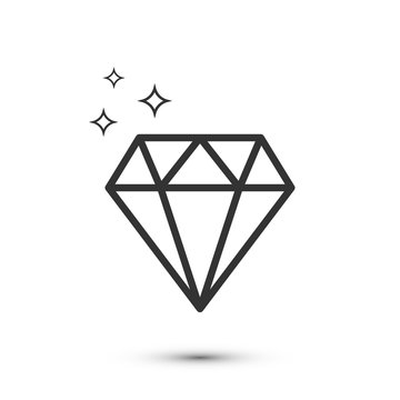 recommend clip art: Shiny diamond thin line isolated illustration isolated on white background