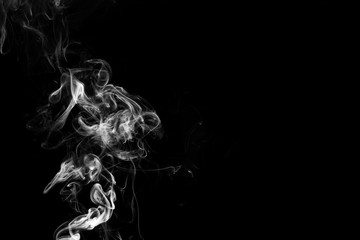 close up of steam smoke on black background