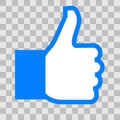 Like symbol icon - blue simple outline, isolated - vector