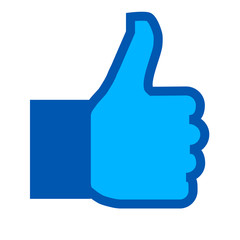 Like symbol icon - blue simple outline, isolated - vector