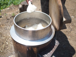羽釜で炊いたご飯