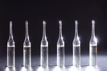 Medical drug ampoules. Medicines for injection.