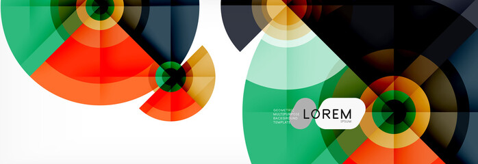 Obraz premium Round circles and triangles abstract background