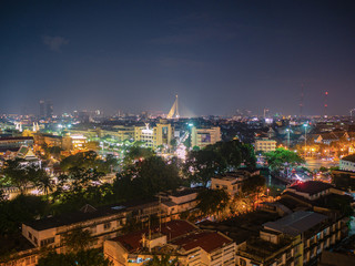 Bangkok/Thailand-22 november 2018:Bangkok Cityscape  view from golden mount at wat saket temple Thailand.The landmark travel destination of bangkok city thailand