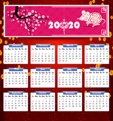 2020 Calendar for new year