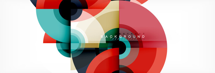 Obraz premium Vector circle composition, geometric minimal design illustration