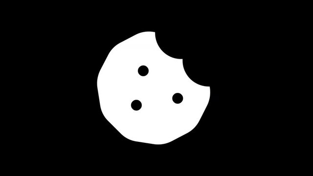From the Glitch effect arises cookie bite symbol. Then the TV turns off. Alpha channel Premultiplied - Matted with color black