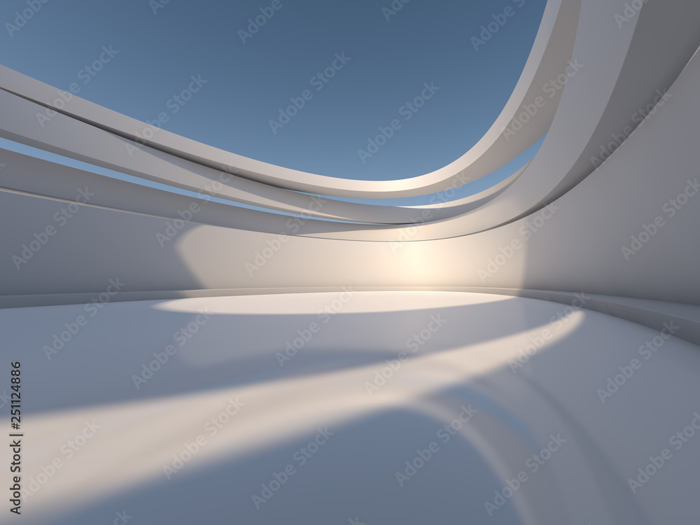 Poster abstract modern architecture background. 3d rendering
