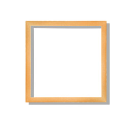Wood picture frame in many line layer patterns around isolated on white background with clipping path