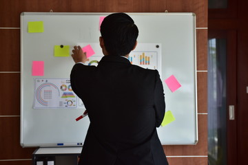 A group of young business people are meeting and having fun talking. And sometimes stressful