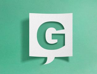 Speech bubble with letter G