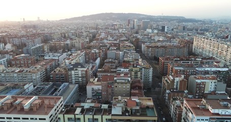 Obraz premium Buildings in Barcelona. Spain. Aerial view by a Drone